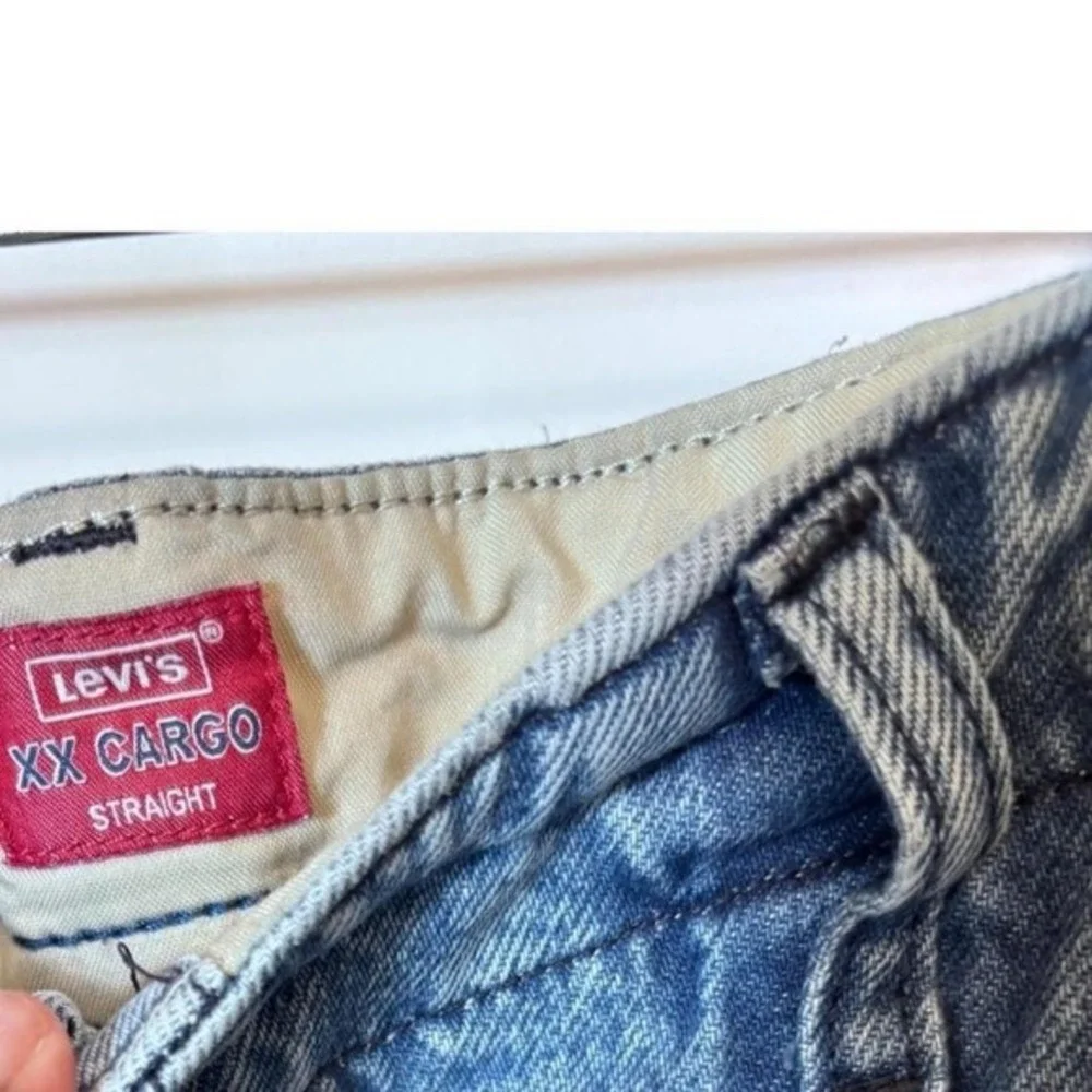 Levi's‎ XX Cargo Straight Jeans Mens Blue Demin Y2k Streetwear Skater 34 x 32